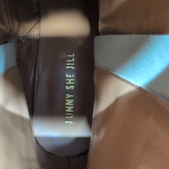 Funny She Jill Embroidered Pointed Toe Zipper Women's Cowboy Boots US 8.5 Brown - Picture 6 of 12